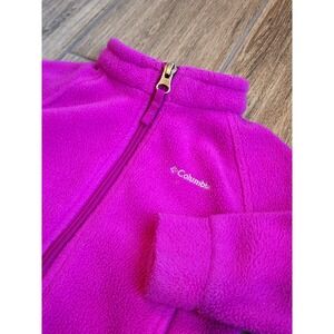 Columbia Kids Benton Springs Full Zip Fleece Jacket Magenta Purple 12-18 Months